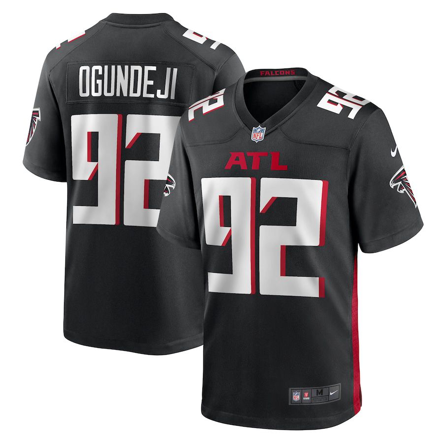 Men Atlanta Falcons 92 Adetokunbo Ogundeji Nike Black Game NFL Jersey